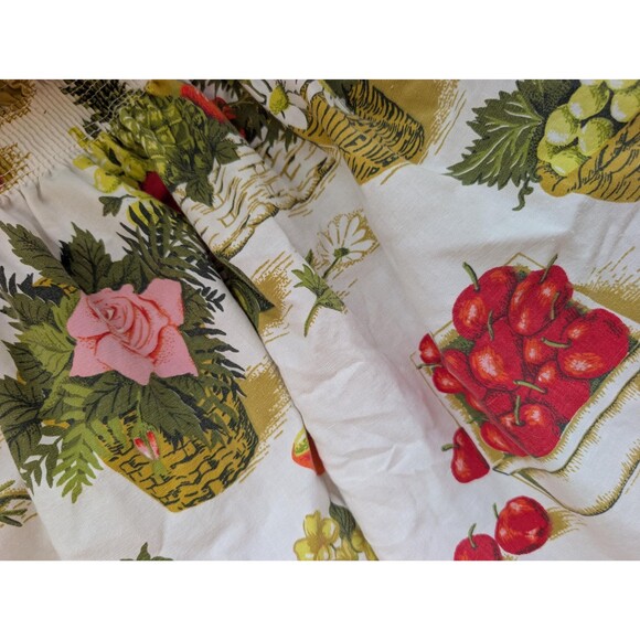 Vintage Fruit Valance & Curtains: 50s/60s Kitchen Curtain Set - Picture 5 of 11